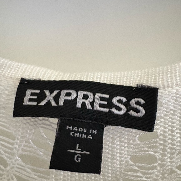 Express Long White Knit Top - Picture 3 of 3